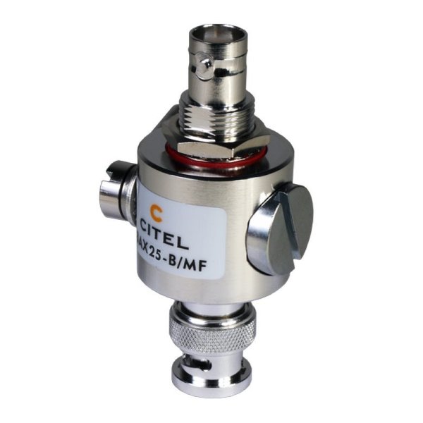 Citel Outdoor RF Protector, Dc-3.5 Ghz, Dc Pass, 190W, Imax 20Ka, Male-Female Bnc Connector P8AX25-B/MF